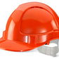 ECONOMY VENTED S/HELMET ORANGE PLASTIC HARNESS