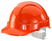 ECONOMY VENTED S/HELMET ORANGE PLASTIC HARNESS