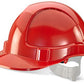 ECONOMY VENTED S/HELMET RED PLASTIC HARNESS