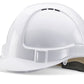 B-BRAND SAFETY HELMET WHITE WHEEL RATCHET HEADGEAR