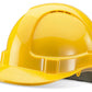 B-BRAND SAFETY HELMET YELLOW WHEEL RATCHET HEADGEAR