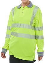 HIVIZ EXECUTIVE LONG SLEEVE POLO SAT YELLOW XXL