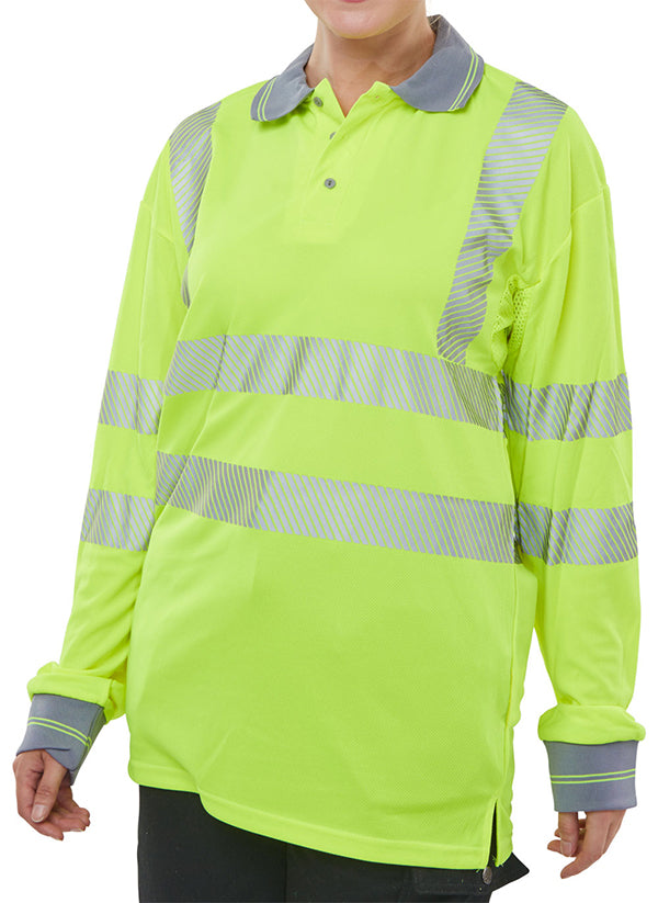 HIVIZ EXECUTIVE LONG SLEEVE POLO SAT YELLOW XXL