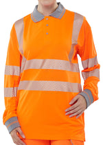 HIVIZ EXECUTIVE LONG SLEEVE POLO ORANGE XXXL