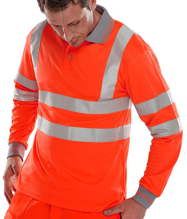 BSEEN EN ISO 20471 LS POLO RED XXXL