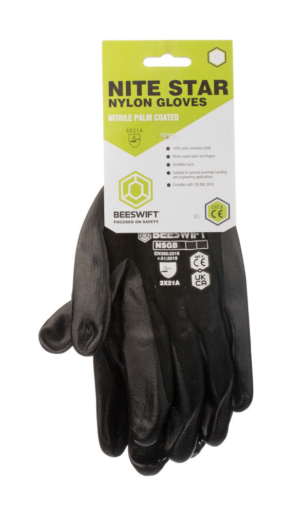 NITE STAR GLOVE BLACK 10/XL