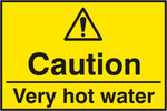 CAUTION HOT WATER SAV 75MM X 50MM