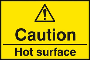 CAUTION HOT SURFACE SAV 75MM X 50MM