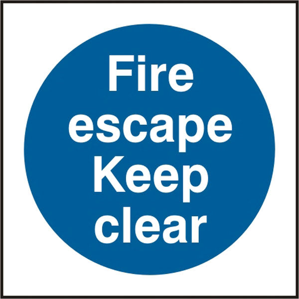 FIRE ESCAPE KEEP CLEAR SAV 100MM X 100MM