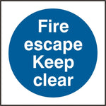 FIRE ESCAPE KEEP CLEAR SAV 100MM X 100MM