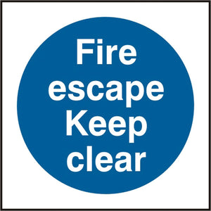 FIRE ESCAPE KEEP CLEAR SAV 100MM X 100MM