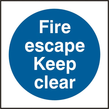 FIRE ESCAPE KEEP CLEAR SAV 100MM X 100MM