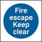 FIRE ESCAPE KEEP CLEAR SAV 150MM X 150MM