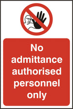 AUTHORISED PERSONNEL RPVC 200MM X 300MM