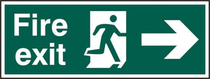 FIRE EXIT MAN ARROW RIGHT RPVC 400MM X 150MM