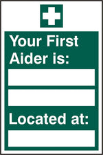 FIRST AIDER LOCATED SAV 200MM X 300MM