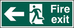 FIRE EXIT MAN ARROW LEFT RPVC 400MM X 150MM