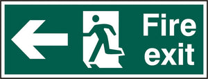 FIRE EXIT MAN ARROW LEFT RPVC 400MM X 150MM