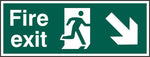 FIRE EXIT MAN ARROW D/R RPVC 400MM X 150MM