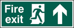 FIRE EXIT MAN ARROW UP RPVC 400MM X 150MM