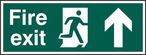 FIRE EXIT MAN ARROW UP RPVC 400MM X 150MM