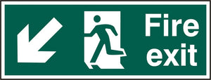 FIRE EXIT MAN ARROW D/L RPVC 400MM X 150MM