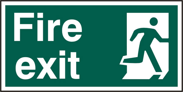 FIRE EXIT MAN RIGHT RPVC 300MM X 150MM