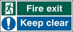 FIRE EXIT KEEP CLEAR RPVC 450MM X 200MM