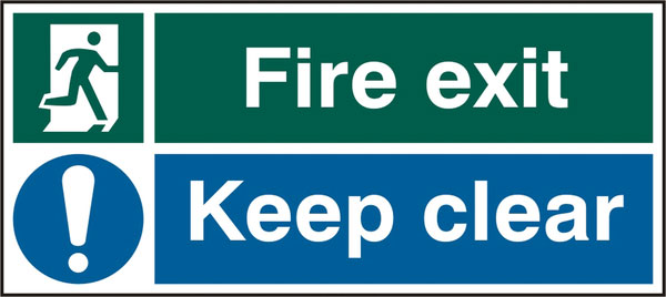 FIRE EXIT KEEP CLEAR RPVC 450MM X 200MM