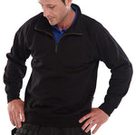 QUARTER ZIP PC S/SHIRT BLK 4XL