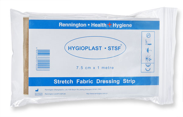 HYGIO PLAST DRESSING STRIP FABRIC 7.5cm X 1m