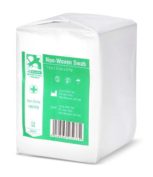 CLICK MEDICAL GAUZE SWABS 7.5 X 7.5CM NON STERILE