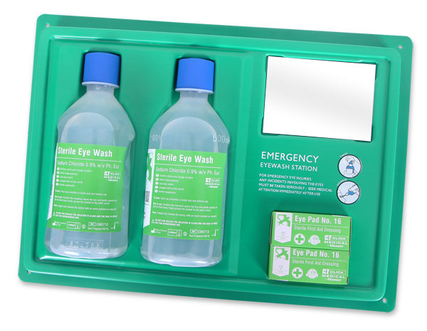 CLICK MEDICAL EYEWASH STATION C/W 2x500ml