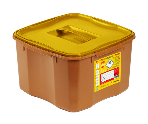 WOODSAFE SHARPS BIN FULL LID 25 LTR
