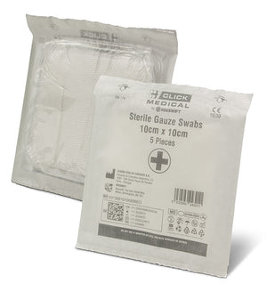 CLICK MEDICAL GAUZE SWABS 10CM X 10CM STERILE