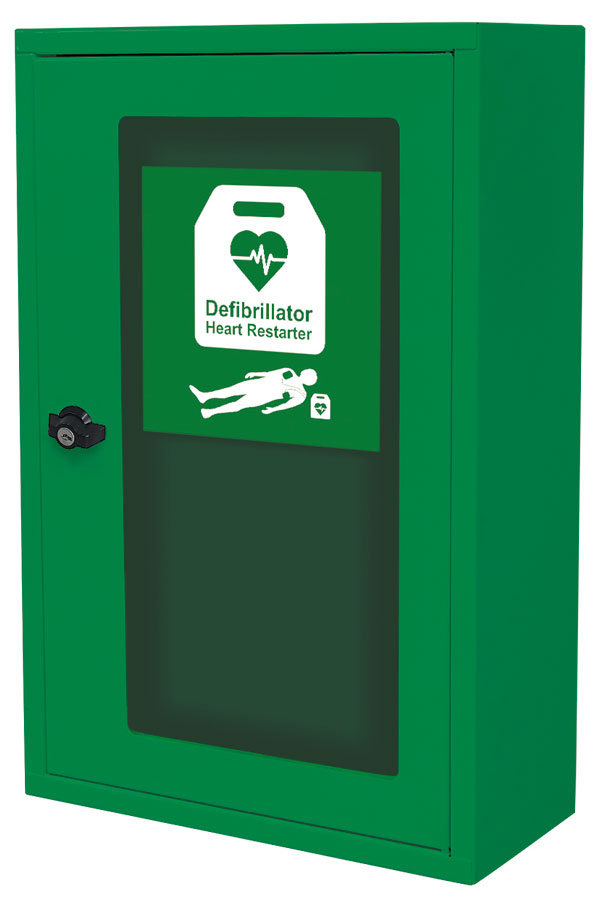 INDOOR DEFIBRILLATOR CABINET AND MULTIPLE PURPOSE STORAGE