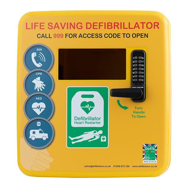 DEFIBRILLATOR POLYCARBONATE CABINET C/W LOCK HEATER LIGHT