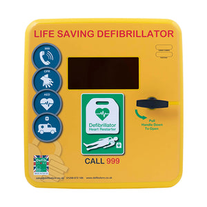 DEFIBRILLATOR POLYCARBONATE CABINET UNLOCKED HEATER LIGHT