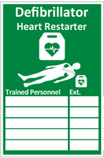 AED TRAINED PERSONNEL SIGN