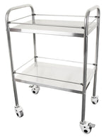 TWO TIER STAINLESS STEEL MEDICAL TROLLEY