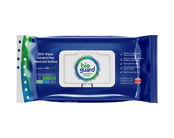 BIOGUARD 200 SOFT PACK HAND AND SURFACE WIPE ALCOHOL FREE