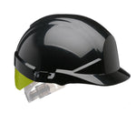 REFLEX BLACK SLIP RATCHET HELMET WITH BRIGHT YELL FLASH