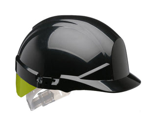 REFLEX BLACK SLIP RATCHET HELMET WITH BRIGHT YELL FLASH