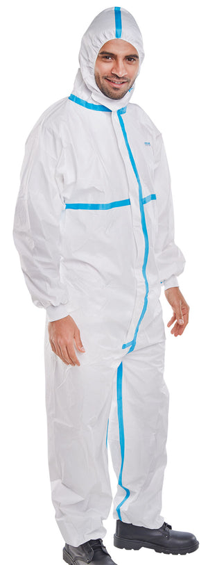 DISPOSABLE COVERALL WHITE 3XL MICROPOROUS TYPE 4/5/6