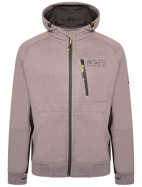 JCB TRADE ZIP THRU HOODIE GREY XXL