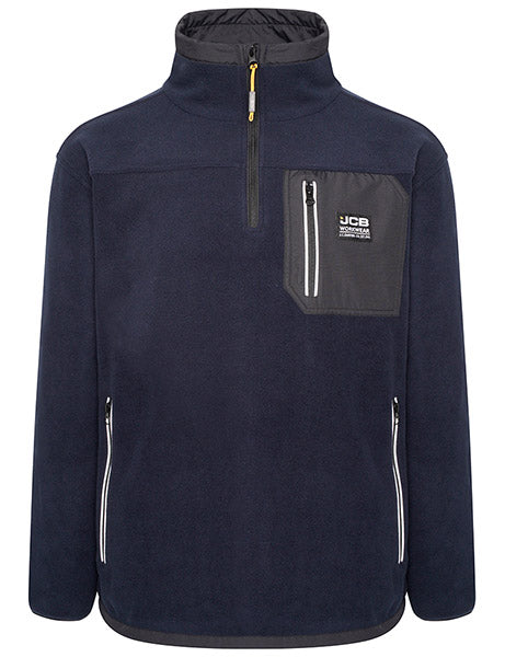 JCB TRADE HEAVYWEIGHT 1/4 ZIP NAVY TECH FLEECE XXL