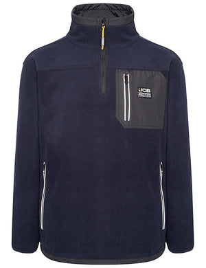 JCB TRADE HEAVYWEIGHT 1/4 ZIP NAVY TECH FLEECE XXL