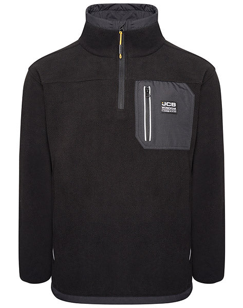 JCB TRADE HEAVYWEIGHT 1/4 ZIP BLACK TECH FLEECE M