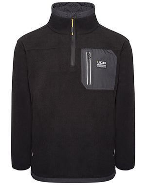 JCB TRADE HEAVYWEIGHT 1/4 ZIP BLACK TECH FLEECE M
