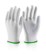 POLYESTER KNITTED LINER GLOVE WHITE MED (SIZE 8)